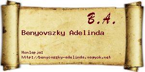 Benyovszky Adelinda névjegykártya